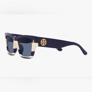 Tory Burch Dark Blue and Cream Sunglasses
